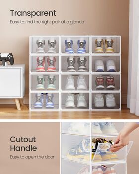 Clear Shoe Boxes Set Of Twelve Organisers, 4 of 6