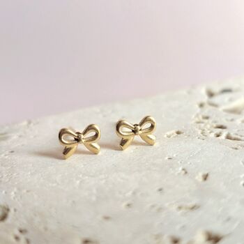 Mini Bow Micro Stud Earrings, 2 of 4