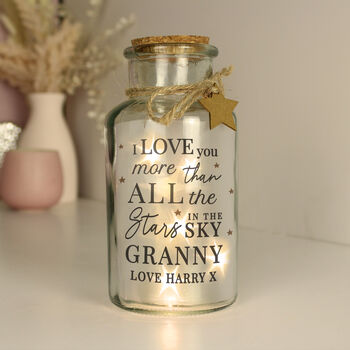 Personalised “I Love You More” LED Glass Jar, 2 of 4
