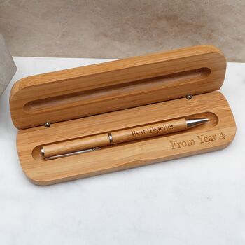 Teacher's Personalised Bamboo Pen And Giftbox, 2 of 3