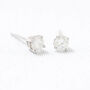 Mini Sterling Silver Moissanite Diamond Stud Earrings, thumbnail 3 of 5