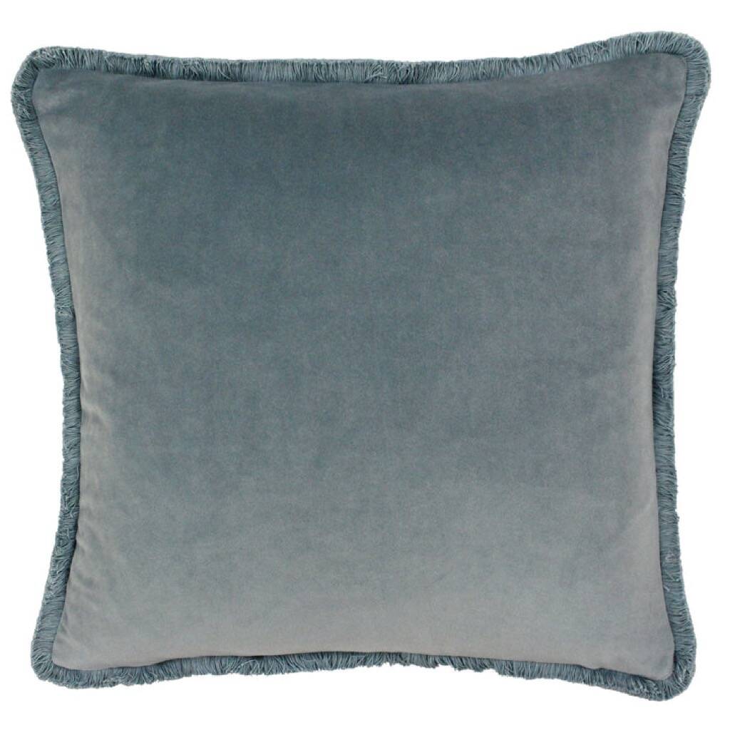 Blue Fringe Edge Cushion 45x45 By Victoria & Co.