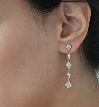 Kinmokusei Rose White Drop Earrings, 2 of 4