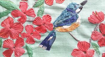 Cherry Blossom And Bluetit Embroidery Pattern Design, 4 of 12