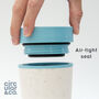 Leak Proof Reusable Cup 8oz Cream And Faraway Blue, thumbnail 3 of 4