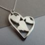 Silver Patchwork Heart Trio Pendant And Chain, thumbnail 1 of 4
