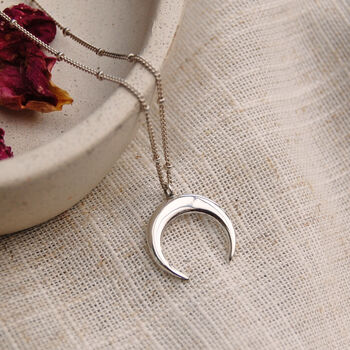 Crescent Moon Goddess Necklace In Silver Or Gold, 4 of 6