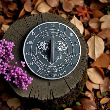 10th Tin Anniversary Sundial Gift Celebration Present, 2 of 10