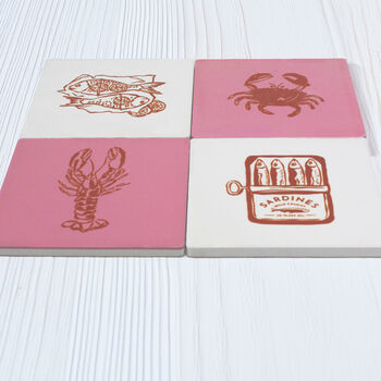 Seafood Inspired Ceramic Coasters, 2 of 4