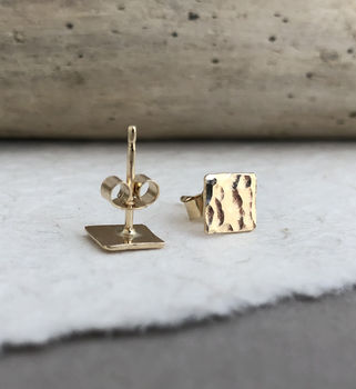 Hammered Square Studs, 2 of 5