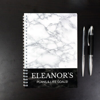 Personalised Marble Wedding Planner A5 Notebook, 4 of 6