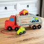 Personalised Vroom Vroom Pull Along Car Carrier Lorry, thumbnail 4 of 4