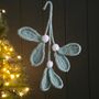 Green Knitted Mistletoe Hanging Decoration, thumbnail 1 of 2