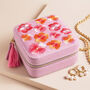 Embroidered Flower Square Travel Jewellery Case In Pink, thumbnail 1 of 3