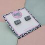 Retro Cassette Glitter Resin Stud Earrings, thumbnail 2 of 4