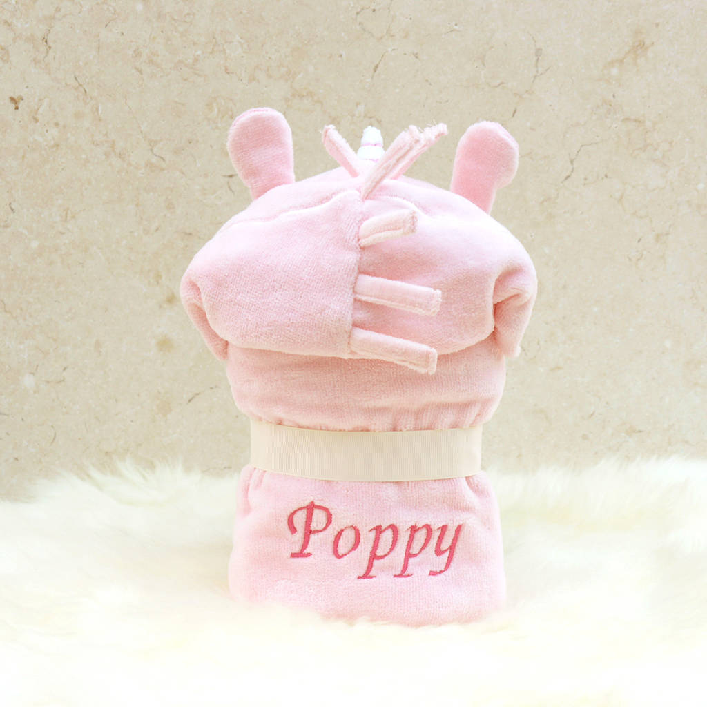 Personalised Rainbow Unicorn Children Poncho Towel By Bathing Bunnies