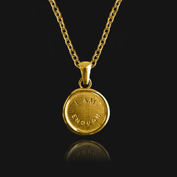 'I Am Enough' Affirmation Necklace, 18k Gold Plated, 2 of 8