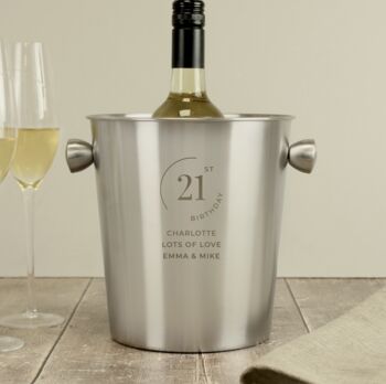 Personalised Number Stainless Steel Ice Bucket, 5 of 5