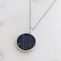 'The Circle' Sapphire September Birthstone Necklace Silver, thumbnail 3 of 7