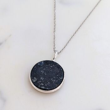 'The Circle' Sapphire September Birthstone Necklace Silver, 3 of 7