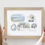 Personalised 70th Birthday Gift Drawing Illustration, thumbnail 2 of 7