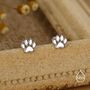 Sterling Silver Paw Print Screw Back Stud Earrings, thumbnail 5 of 11