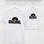 Original And Remix Adult And Child T Shirts On Grey, thumbnail 2 of 2