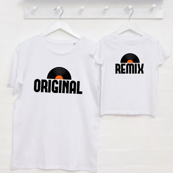 Original And Remix Adult And Child T Shirts On Grey, 2 of 2