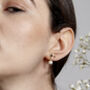 Danica Gold And Gemstone Freshwater Pearl Stud Earrings, thumbnail 1 of 3