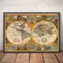 Personalised Rare 1651 Vintage Colour World Map, thumbnail 1 of 5