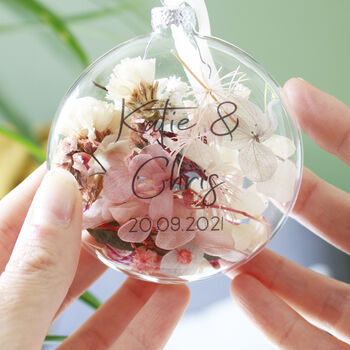 Couples Floral Glass Bauble Hanging Decoration, 12 of 12