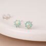 Sterling Silver Green Opal Micro Stud Earrings – 4mm, thumbnail 1 of 8