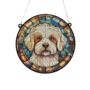 Bichon Frise Stained Glass Effect Suncatcher, thumbnail 2 of 3