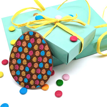 Small Chocolate Easter Egg Flegg With Bunny Pattern, 4 of 10
