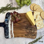 Personalised Couples Name With Rings Resin Cheese Board | Anniversary, Wedding Gift, thumbnail 1 of 9