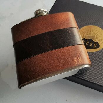 Personalised Leather Hip Flask, 2 of 7