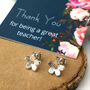 Thank You Teacher Flower Earrings, thumbnail 1 of 8