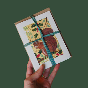Pack Of Five Reusable Eco Friendly Christmas Cards Blank Or Optional Handwritten Message, 5 of 12