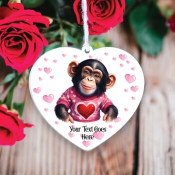 Personalised Chimpanzee Love Decoration B, 2 of 2