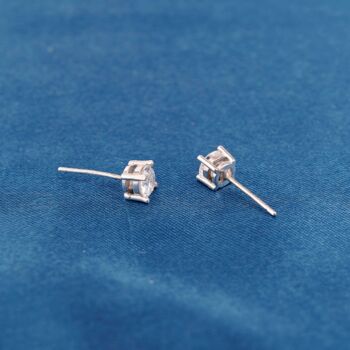 6 Mm Classic Round Solitaire Cz Stud Earrings, 4 of 7