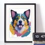 Painterly Dog Portrait Illustration Art Print, thumbnail 1 of 4