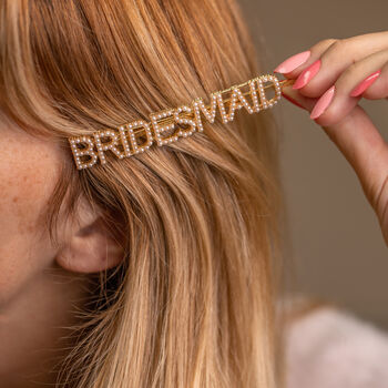 Bride Squad Pearl Hair Slide, 3 of 5