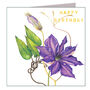 Gold Foiled Clematis Birthday Card, thumbnail 2 of 3