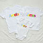 Personalised Multicoloured Set Of Three Kids T Shirts, thumbnail 3 of 4