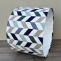 Phoenix Mineral Blue Geometric Print Drum Lampshades, thumbnail 2 of 8