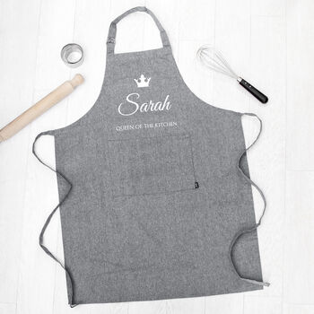 Personalised Contemporary Queen Of The Kitchen Apron, 6 of 12