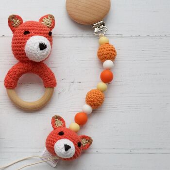 Organic Fox Toy Baby Gift Set, 5 of 9