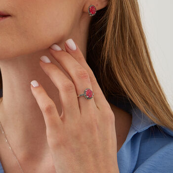 Red Opal Sterling Silver Ring, 4 of 6