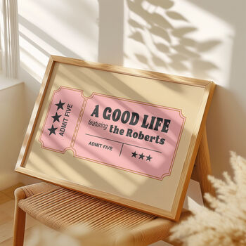 Ticket To A Good Life Personalised Family Print, 6 of 10