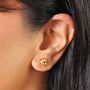 Sterling Silver Tiny Knot Stud Earrings In Gold, thumbnail 2 of 4